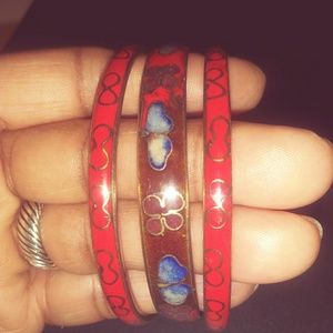 Vintage Robert Kuo Cloisonne Bangles